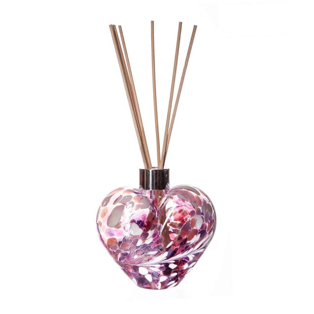 Amelia Art Glass White, Pink & Violet Heart Reed Diffuser £15.74